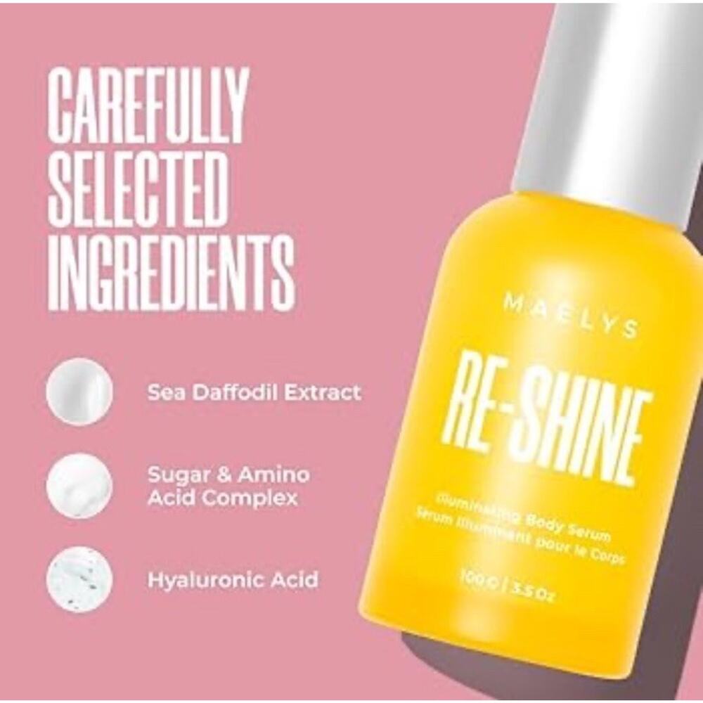 Maelys Re-Shine Illuminating Body Serum 3.5 oz Skin Brightener - Picture 2 of 5